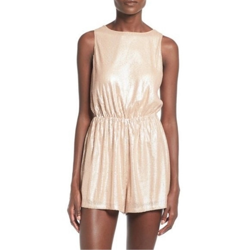 ASTR Gold Sequin Romper Size XS
